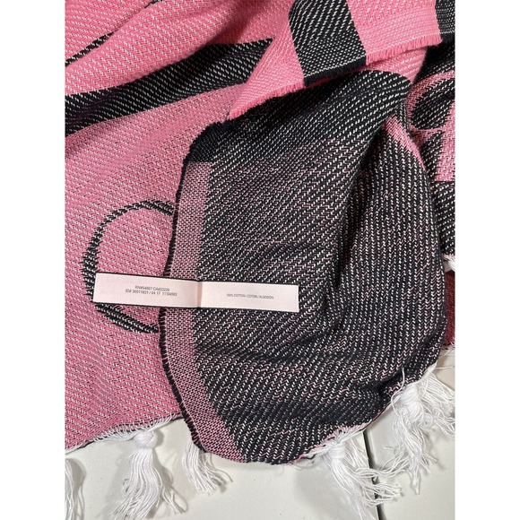 Victoria's Secret Pink Striped Throw Blanket 50”x60” Beach Pool Cover Up Wrap - Picture 8 of 8